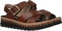 Rieker Bruine Leren Sandaal met Gekruiste Bandjes Brown Dames - Thumbnail 16