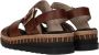 Rieker Bruine Leren Sandaal met Gekruiste Bandjes Brown Dames - Thumbnail 17