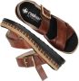 Rieker Bruine Leren Sandaal met Gekruiste Bandjes Brown Dames - Thumbnail 8
