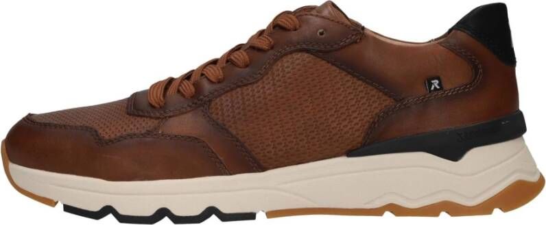 Rieker Bruine Leren Sneaker voor Heren Brown Heren