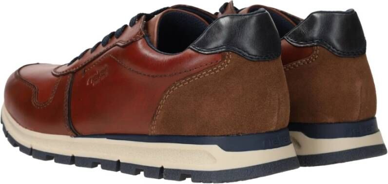 Rieker Bruine leren sneaker voor heren Brown Heren