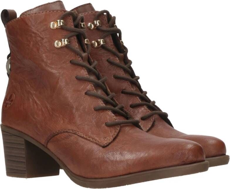 Rieker Bruine leren veterschoenen Brown Dames