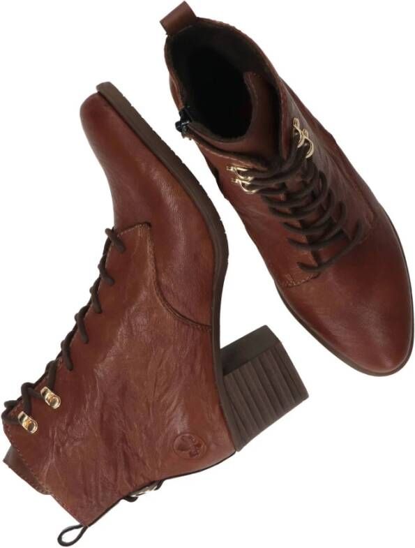 Rieker Bruine leren veterschoenen Brown Dames