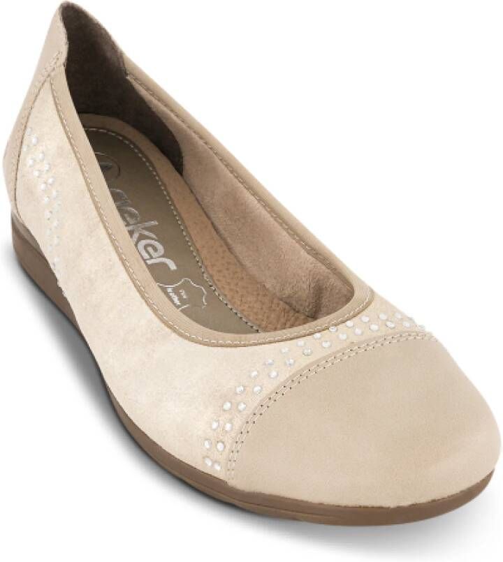 Rieker Comfortabele Ballerina met Strass-steentjes
