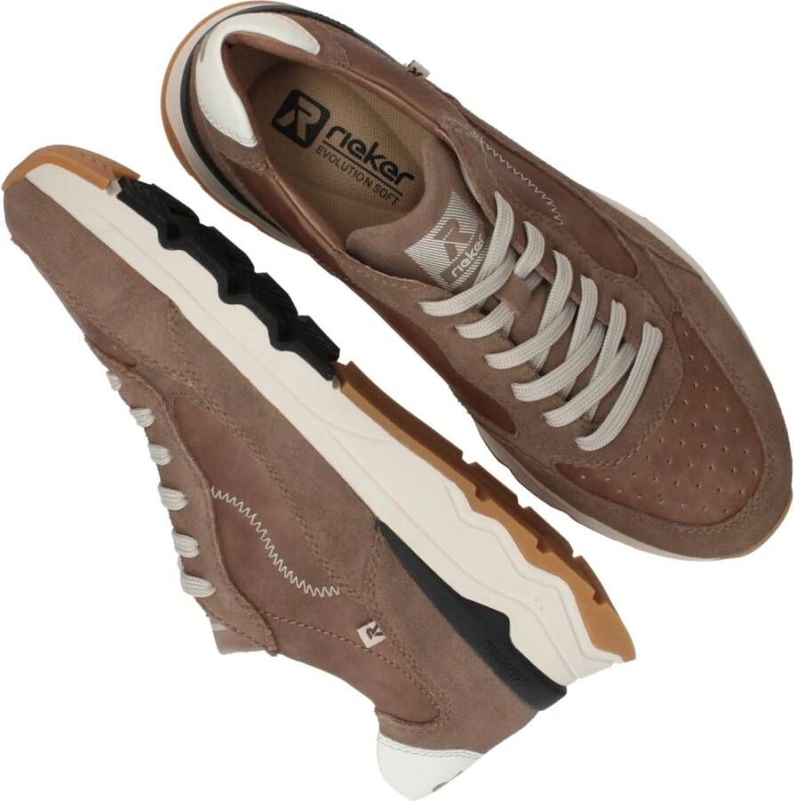 Rieker Comfortabele Leren Sneaker Brown Heren