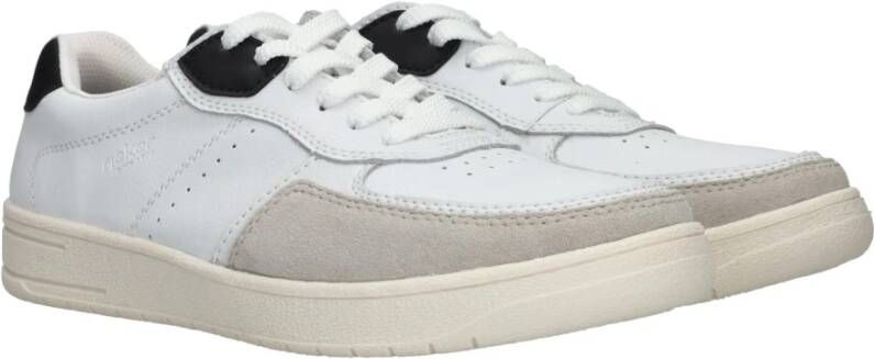 Rieker Comfortabele witte vetersneaker voor heren White Heren