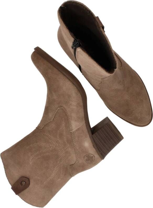 Rieker Elegant Western Style Dames Enkellaarsjes Beige Dames