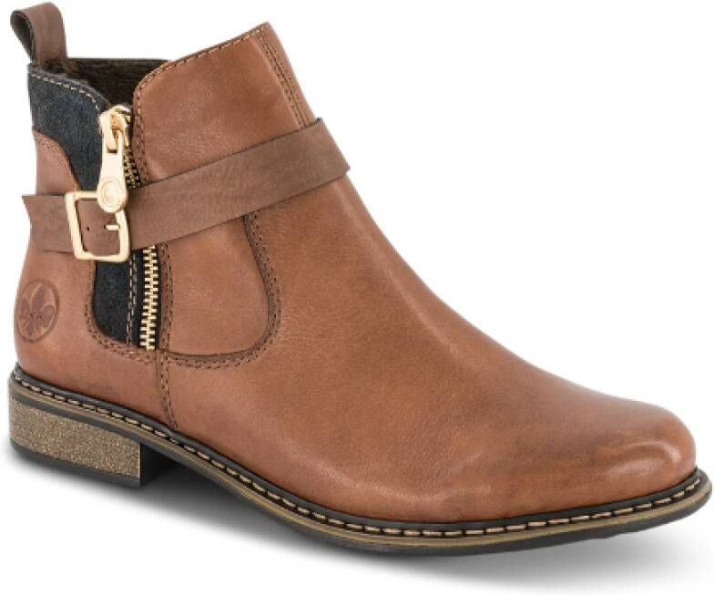Rieker Elegante Blauw en Goud Laarzen Brown Dames