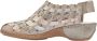 Rieker Lage Hak Glitter Open Teen Schoenen Beige Dames - Thumbnail 4