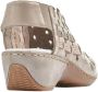 Rieker Lage Hak Glitter Open Teen Schoenen Beige Dames - Thumbnail 5