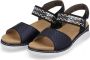 Rieker Stijlvolle Blauwe Leren Platte Sandalen Blauw Dames - Thumbnail 6