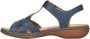 Rieker Comfortabele Platte Sandalen Blauw Dames - Thumbnail 4