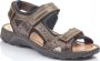 Rieker Bruine leren platte sandalen Bruin Heren - Thumbnail 9