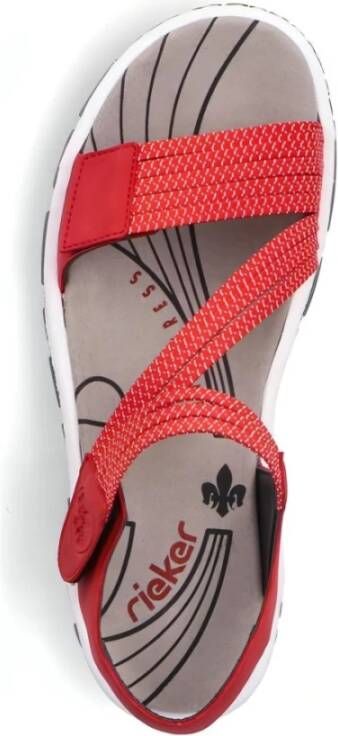 Rieker Flat Sandals Rood Dames