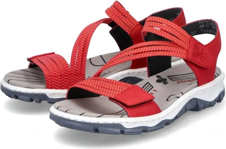 Rieker Flat Sandals Rood Dames