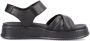 Rieker Comfortabele Leren Platte Sandalen Zwart Dames - Thumbnail 5