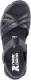 Rieker Comfortabele Leren Platte Sandalen Zwart Dames - Thumbnail 6