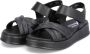 Rieker Comfortabele Leren Platte Sandalen Zwart Dames - Thumbnail 4