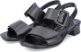 Rieker Zwarte leren platte sandalen Zwart Dames - Thumbnail 7