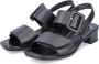 Rieker Zwarte leren platte sandalen Zwart Dames - Thumbnail 4