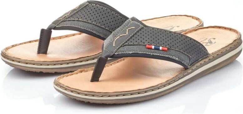 Rieker Heren Flip Flops voor de Zomer Zwart Heren