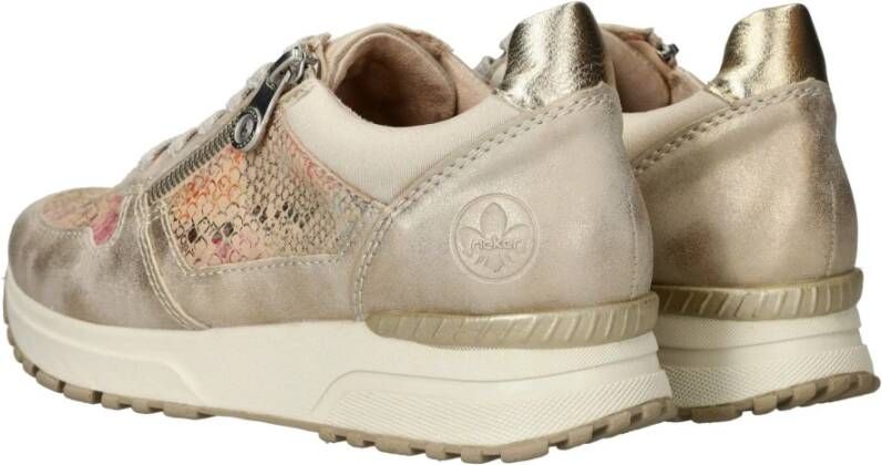 Rieker Gouden Print Sneaker met Rits Multicolor Dames