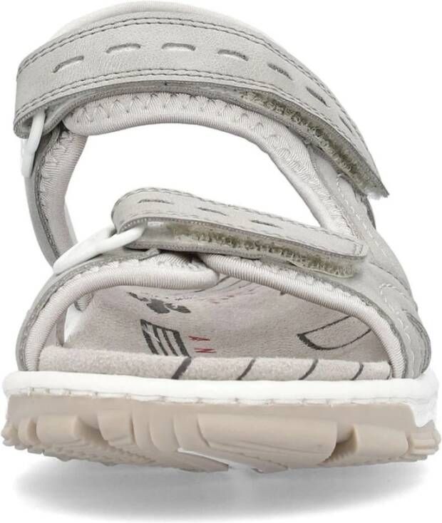 Rieker Grijze Casual Platte Sandalen Vrouwen