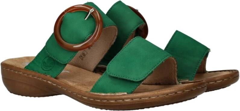 Rieker Groene Zomer Slipper met Gesp Green Dames