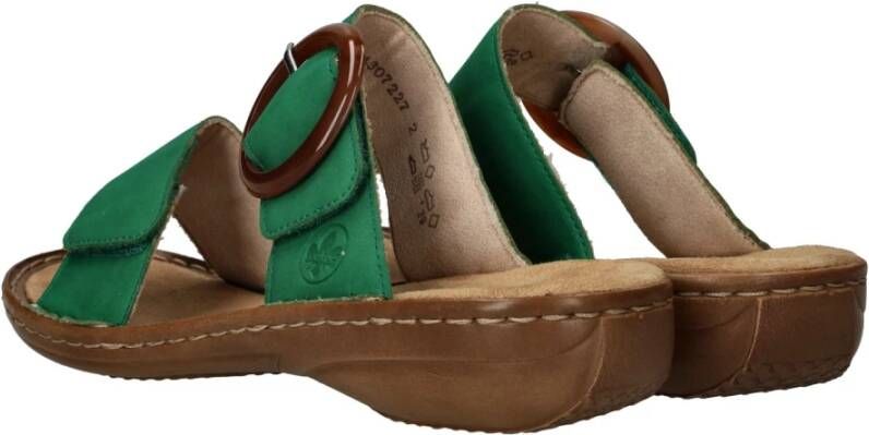 Rieker Groene Zomer Slipper met Gesp Green Dames