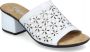 Rieker Witte Leren Hakken Muiltjes Wit Dames - Thumbnail 3