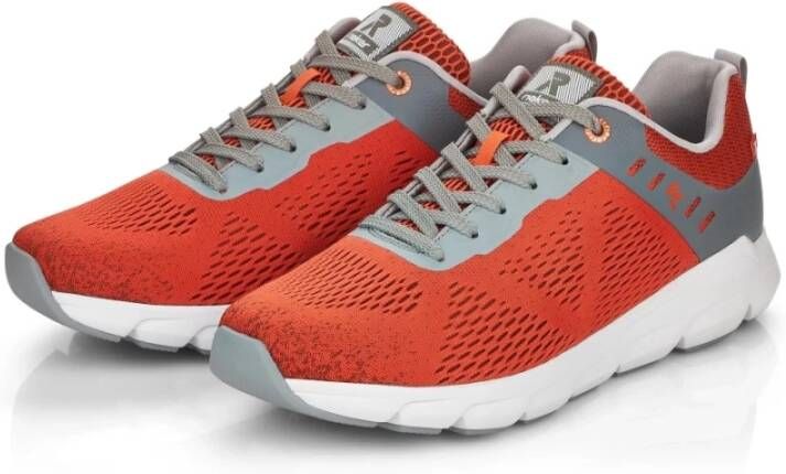 Rieker Kleurrijke Herensneakers met Memosoft Comfort Orange Heren