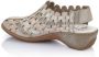 Rieker Lage Hak Glitter Open Teen Schoenen Beige Dames - Thumbnail 7