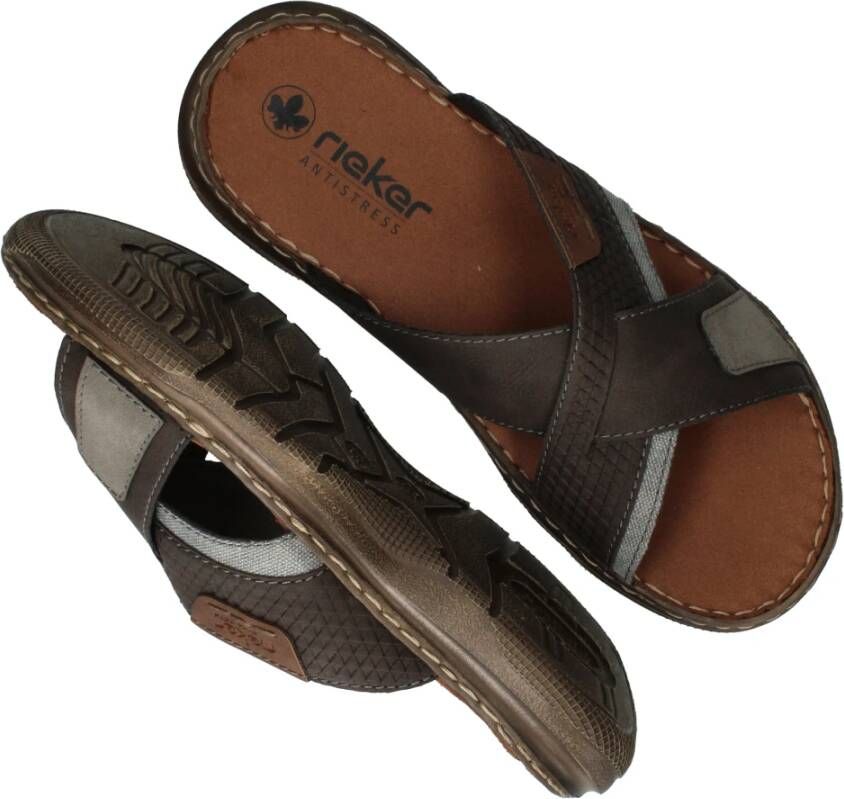 Rieker Lichtgewicht Bruine Slipper met Zacht Voetbed Brown Heren