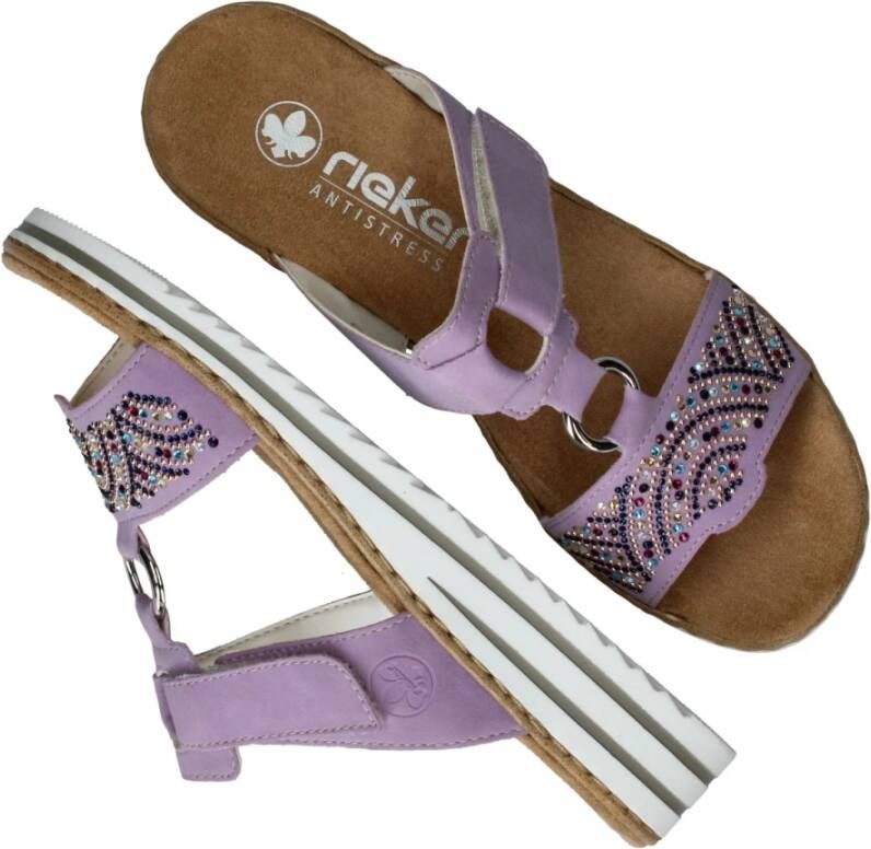 Rieker Lila Juweel Slipper voor Dames Purple Dames