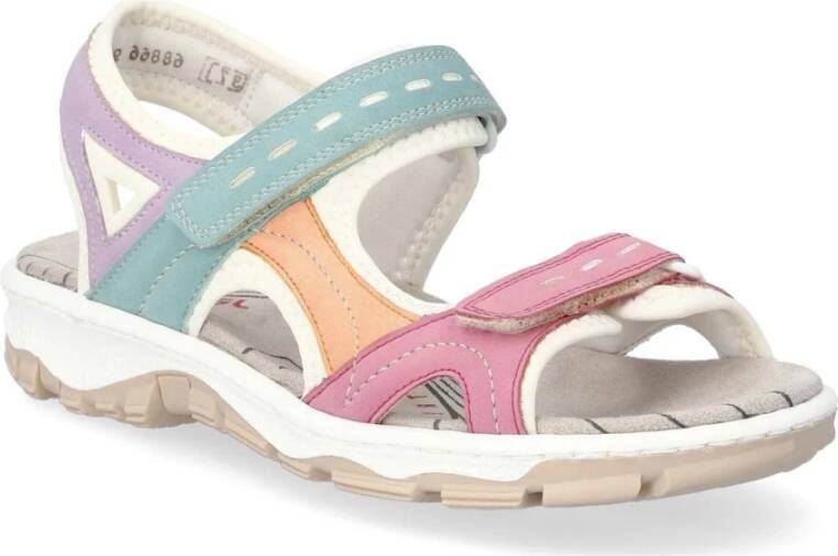 Rieker Multicolor platte sandalen voor vrouwen Multicolor Dames