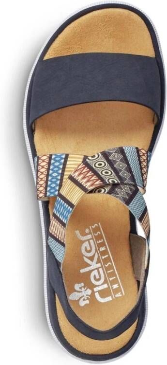 Rieker Pacific Multiprint Sandalen Blauw Dames