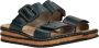Rieker Petrol Kruis Geborduurde Slipper Green Dames - Thumbnail 8