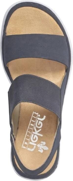 Rieker Blauwe Platte Sandalen voor Dames Blauw Dames