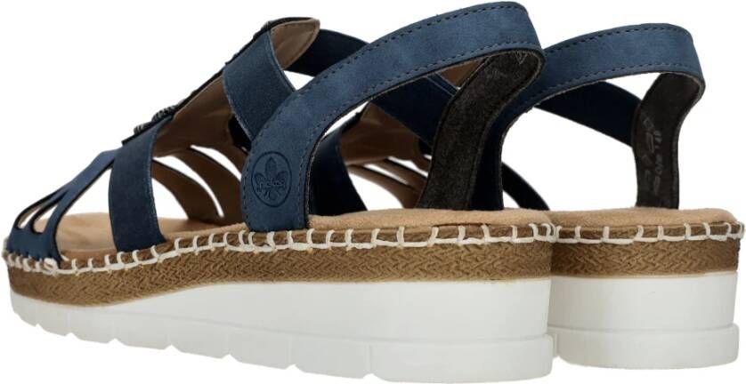 Rieker Blauwe Sandalen met Elastische Bandjes Blauw Dames