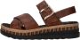 Rieker Bruine Leren Sandaal met Gekruiste Bandjes Brown Dames - Thumbnail 13