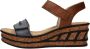 Rieker Sandaal 68198-12 Blauw Cognac Combi Zacht Voetbed - Thumbnail 10