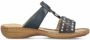 Rieker Slippers sleehak zomerschoen slippers met praktische klittenband - Thumbnail 6