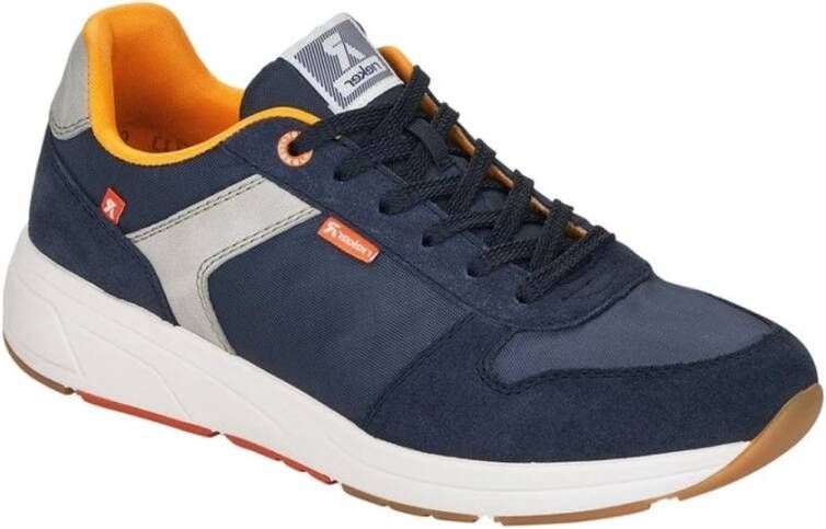 Rieker Blauwe Casual Platte Sneakers voor Heren Blauw Heren