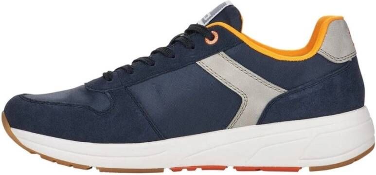 Rieker Blauwe Casual Platte Sneakers voor Heren Blauw Heren