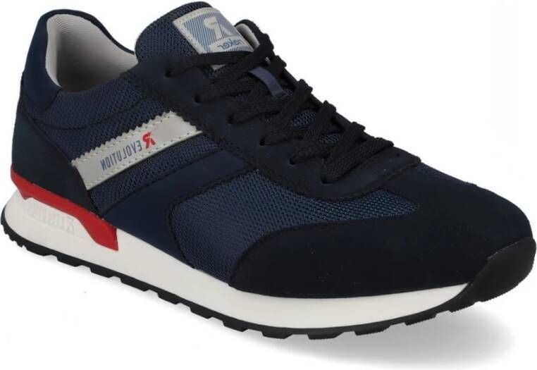 Rieker Blauwe textiel sneakers voor heren Blauw Heren