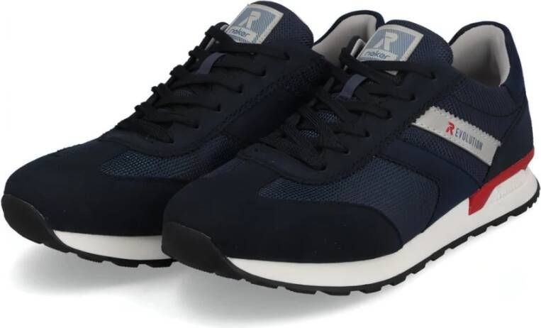 Rieker Blauwe textiel sneakers voor heren Blauw Heren