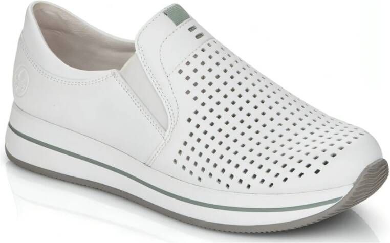 Rieker Witte Leren Sneakers voor Dames Wit Dames