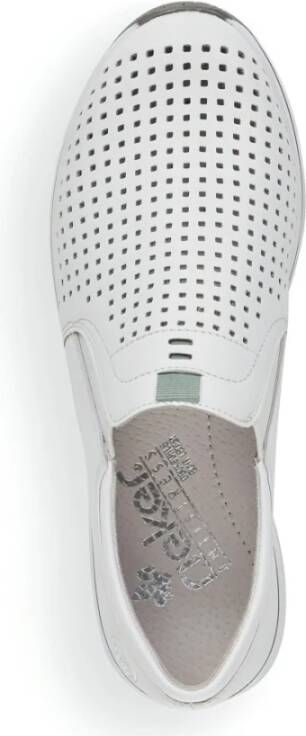 Rieker Witte Leren Sneakers voor Dames Wit Dames