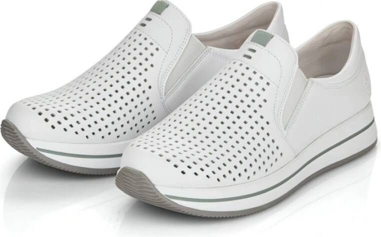 Rieker Witte Leren Sneakers voor Dames Wit Dames