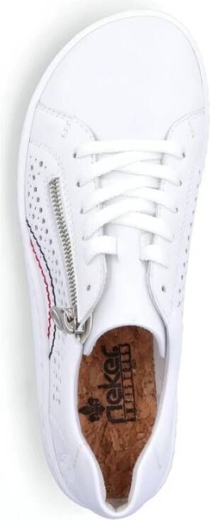 Rieker Witte Leren Sneakers voor Dames Wit Dames